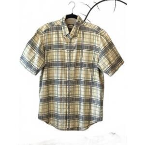 Cabela's Men's Short Sleeve Plaid Button-Up Shirt Large Regular